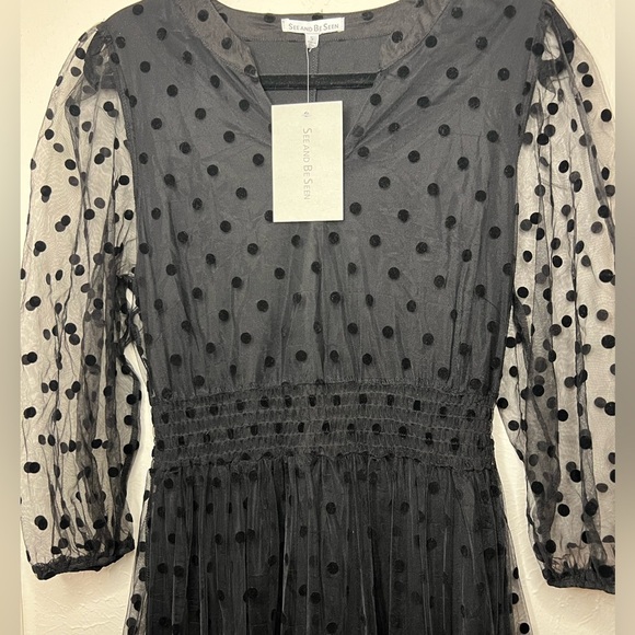 Seen and Be Seen Black Polka Dot Dress - Picture 6 of 7